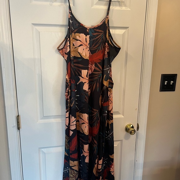 Women's Plus Size Tropical Leaf Print Slingback Pocket Holiday Summer Dress 22W - Picture 9 of 12